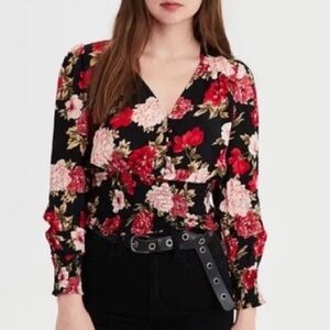 long sleeve flower blouse